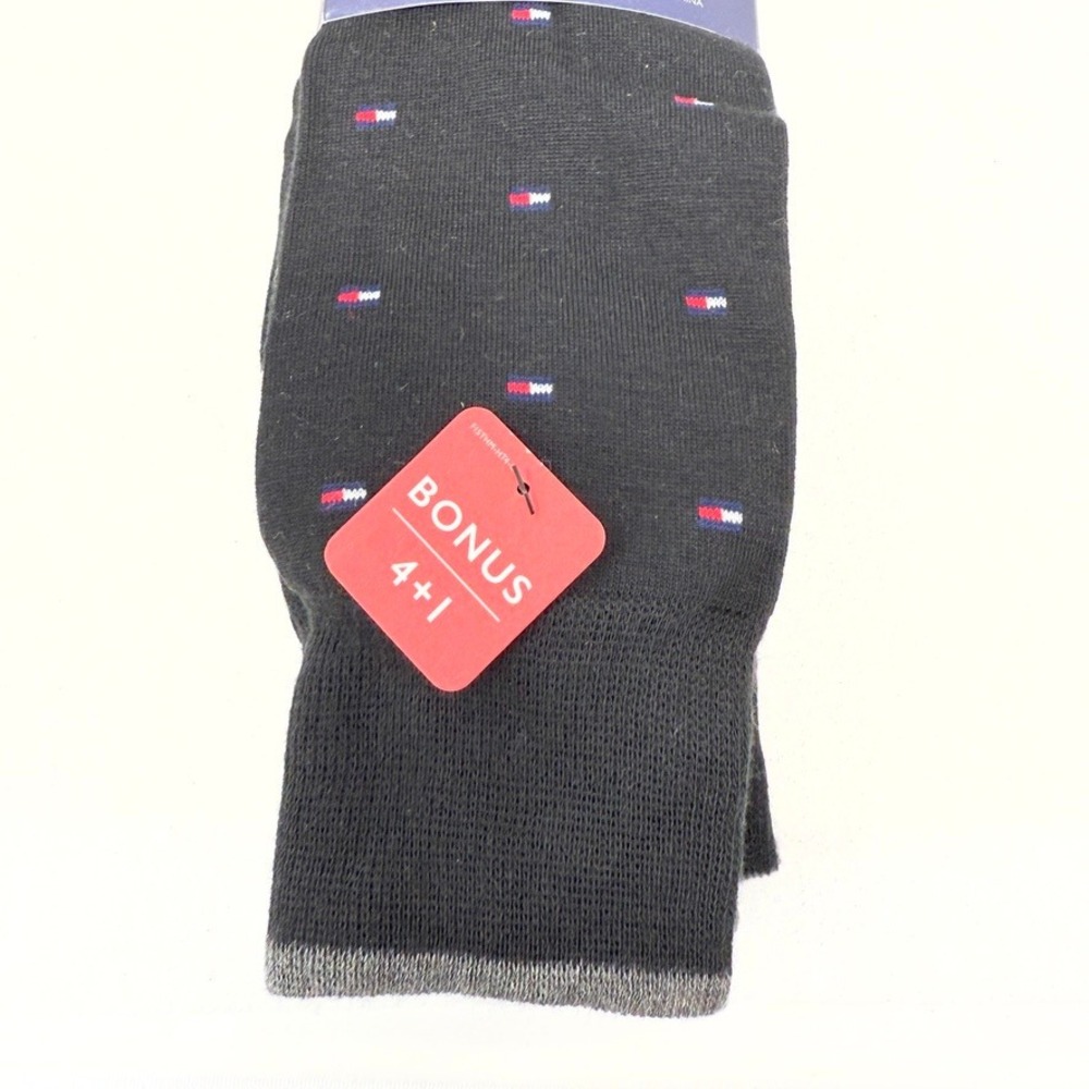 Tommy Hilfiger Mens Dress Socks 5 Pair Pack Black Comfort Blend Size 7-12